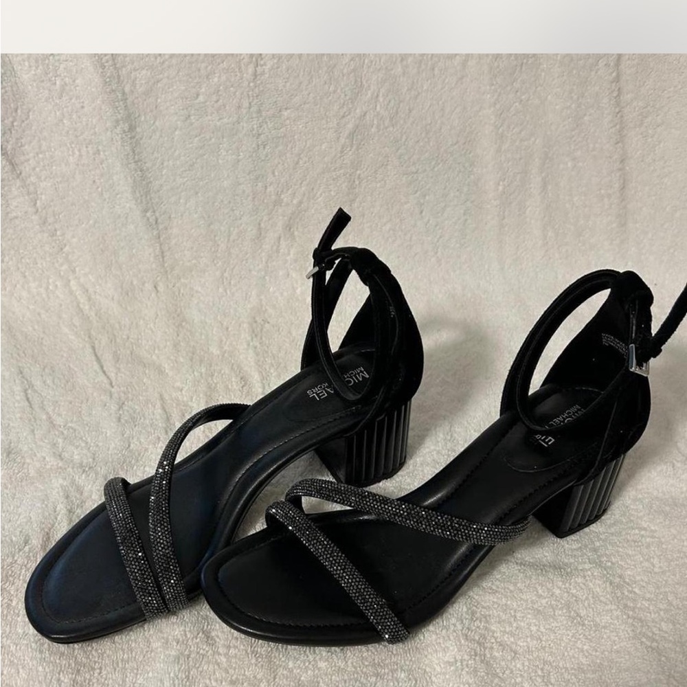 Michael Kors Black Heels with Cylindrical Block Design